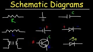 Schematic Diagrams amp Symbols Electrical Circuits  Resistors Capacitors Inductors Diodes amp LEDs [upl. by Aikrahs]