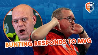 Stephen Bunting RESPONDS to Michael van Gerwen call out quotHes got him hasnt hequot [upl. by Barabas]