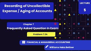 Chapter 7  Lecture 5  Frequently asked Question  Recording of Uncollectible Expense  Meigs [upl. by Spancake]