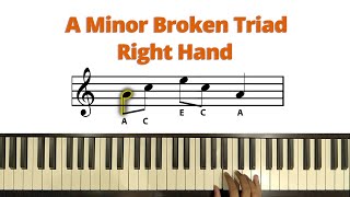 A Minor Broken Triad  Right Hand  Trinity Initial Broken Triads [upl. by Ramos]