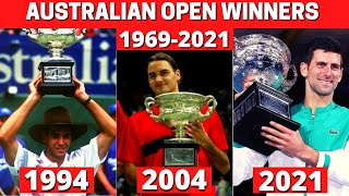 AUSTRALIAN OPEN WINNERS BY YEAR 19692021  NOVAK DJOKOVIC 2021 CHAMPION [upl. by Enyleuqcaj]