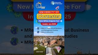 Unlock Your Research Potential  MRes at University of Worcester  January 2025 Intake studyabroad [upl. by Atiuqet]