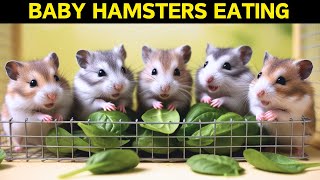 Baby Hamsters Eating [upl. by Callean]