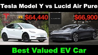 Tesla Model Y vs Lucid Air Pure Which EV Gives You Biggest Bang for Your Buck [upl. by Stedt]