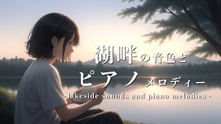 【環境音あり】湖畔の音色とピアノメロディー 🎹  ambient sound Lakeside Tones and Piano Melodies 🎹 [upl. by Goodman465]