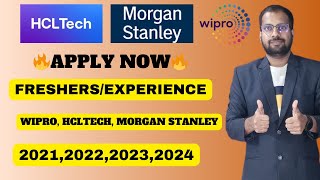 WIPRO HCLTECH MORGAN STANLEY  Off Campus Jobs  Any Graduate Apply Now [upl. by Ordnas643]