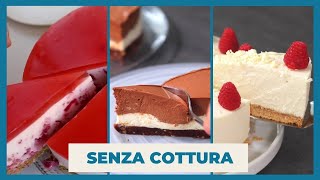 3 CHEESECAKE fredde senza cottura Fragola Nocciola e Cioccolato bianco [upl. by Aita]