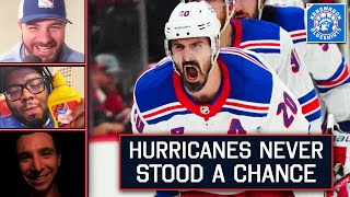 Kreider hattrick eliminates Hurricanes Panthers are next  Bandwagon Blueshirts [upl. by Fransen729]