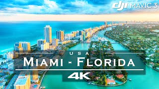 Miami Florida  USA 🇺🇸  by drone  DJI Mavic 3 4K [upl. by Aratas]