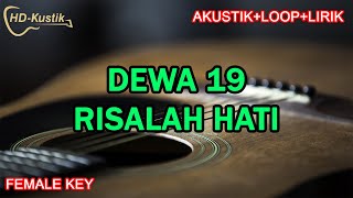 DEWA 19  RISALAH HATI  KARAOKE AKUSTIKLOOPLIRIK  FEMALE KEY [upl. by Mloclam]