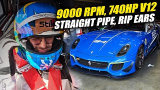 Ferrari 599XX Evoluzione 740hp V12 Straight Piped Hearing Loss [upl. by Entirb585]