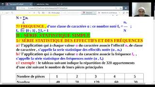 COURS STATISTIQUES LANGAGE STATITIQUE SERIE STATISTIQUE SIMPLE APPLICATIONS [upl. by Ardiedal]