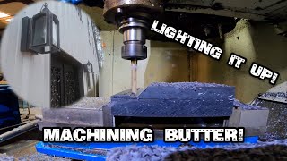 Machining Plastic Light Blocks for Barndominium Light Fixtures [upl. by Reywas771]