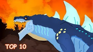 DinoMania  Top 10 Battles 2018  Godzilla and Dinosaurs cartoons [upl. by Astrid757]