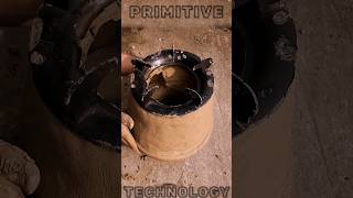 DIY Primitive Clay Wood Stove with Plastic Pot Hack  OffGrid Cooking Survival [upl. by Ydna126]