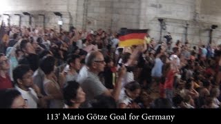 Fans mixed reactions to Germany Argentina 10 Gonzalo Higuain Goal disallowed amp Mario Götze Goal [upl. by Bornstein]