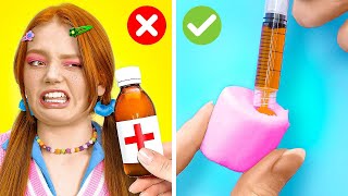 BRILLIANT PARENTING HACKS IN HOSPITAL  Pills or Candies Smart Food Recipes by 123 GO SCHOOL [upl. by Aixela]