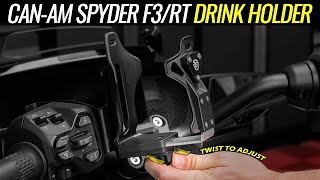 CanAm Spyder F3  RT Adjustable Drink Holders 2024 [upl. by Ebbarta]