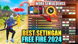 PENGATURAN FF AUTO HEADSHOT⚙️🔥SETING SENSICONTROLDAN CUSTOM HUD 2024 [upl. by Noed675]