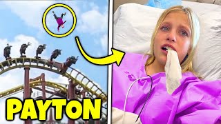 Payton fell off the roller coaster then Ninja Kidz TV [upl. by Onivag341]