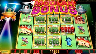 LIVE BIG BONUS Invaders Return From the Planet Moolah 1c WMS CASINO SLOTS [upl. by Aikemit837]