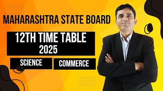 Hsc time table 2025 ll Maharashtra state board [upl. by Ridan]