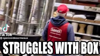 Lowes employee resigns after viral video shows him screaming for help while retrieving a large box [upl. by Nwavahs187]