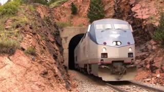 California Zephyr exits Tunnel 14 on the Moffat Route in Colorado [upl. by Nonnaehr]