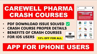 Carewell Pharma Crash Courses  For iPhone Users  pdf Download solved ✅️ Carewell Pharma [upl. by Aliakim441]