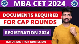 MBA CET Cap Rounds Process Documents Required  Documents Required for Mba Admissions 2024 [upl. by Irwinn]