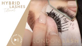 How to do Hybrid Lashes  Eyelash Extensions Hybrid Lashes Tutorial [upl. by Ainoval]