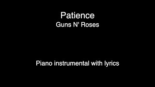 Patience  Guns N Roses PIANO KARAOKE [upl. by Fernandina89]