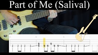 Part of Me Salival Tool  BASS ONLY Bass Cover With Tabs [upl. by Georglana]