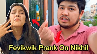 Fevikwik Prank On Richu Super Glued Her LipsGone Super Funny nikkrichavlogsvlog prankcouple [upl. by Durrett202]