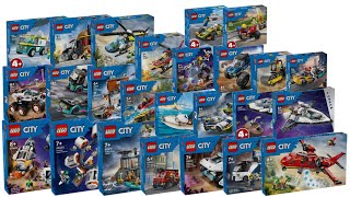 All LEGO City sets January 2024 CompilationCollection Speed Build [upl. by Ateekan]