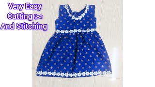 Very easy Baby Girl dress Cutting and Stitching for 23 years baby Frock Making [upl. by Rochella]