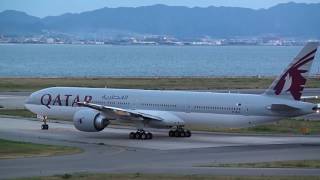 Qatar Airways Boeing 777 300ER Landing and Takeoff on doha int airport [upl. by Deraj]