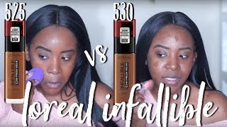 NEW LOREAL INFALLIBLE 24 HR FRESH WEAR FOUNDATION shades 525 vs 530 [upl. by Churchill481]