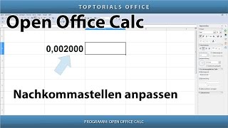 NACHKOMMASTELLEN einstellen  Nullen nach dem Komma OpenOffice Calc [upl. by Aivan]