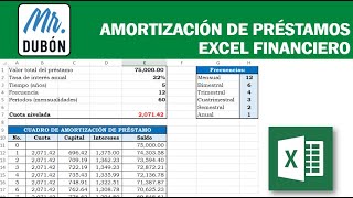 Amortización de Préstamos  Excel Financiero Parte 1 [upl. by Grew]