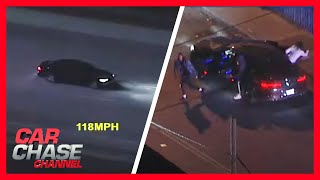 FULL POLICE CHASE Suspects carjack Lyft driver in dangerous LA car chase  Car Chase Channel [upl. by Cissy872]