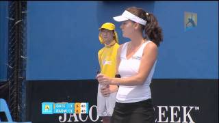 Racquet Flies Off Handle  Australian Open 2011 [upl. by Nanice]