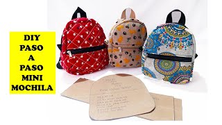 PASO A PASO MINI MOCHILA DE MODA PARA VENDERDIY TUTORIAL SMALL BACKPACK VENDE TODO EL AÑO [upl. by Carbrey630]