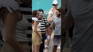 Oh with you too 😂👏 Tom mime Seaworld antics seaworldmime funny [upl. by Ahsykal]