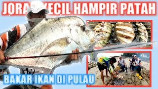 JORAN ULTRALIGHT HAMPIR PATAH DI TARIK IKAN INI LANGSUNG BAKAR IKAN DI PULAU [upl. by Siuqram]