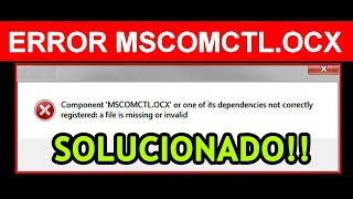 ★ SOLUCION AL PROBLEMA MSCOMCTLOCX [upl. by Enyrhtak]