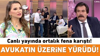 Canlı yayında ortalık karıştı Mustafa avukatın üzerine yürüdü [upl. by Lavud]