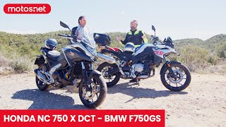 🏆 Comparativa BMW F750GS vs Honda NC750X DCT 2023 🎥  motosnet  Prueba  Review 4K en español [upl. by Joli]