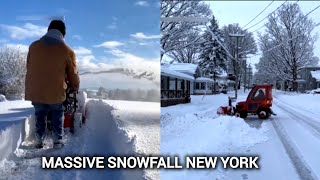 Massive snowfall in New York caused traffic disruptions [upl. by Elimac920]