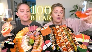 sushi mukbang 100 bitar ojojoj [upl. by Aiekahs]